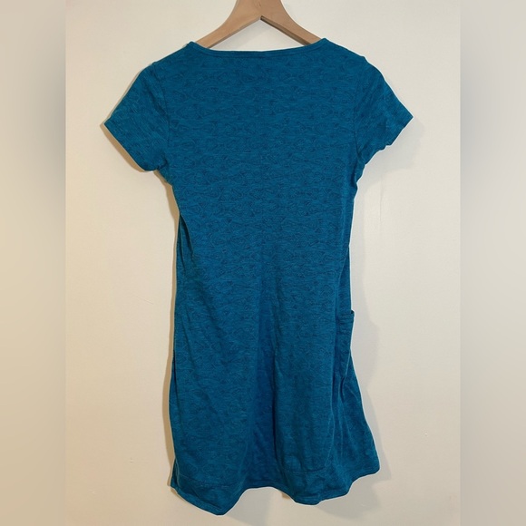 Toad & Co Short Sleeve Marley SS Dress Size XS Teal Blue Stretch Comfort - Picture 4 of 8